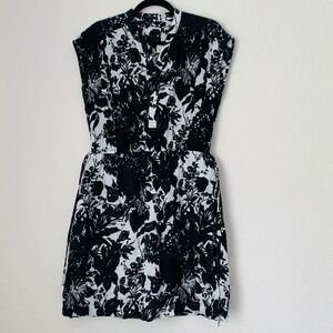 theory ballerina neckline mini dress in cotton tweed Cotton Tweed Ballerina Neckline Mini Dress